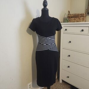 Elegant Black and White Women's Dress